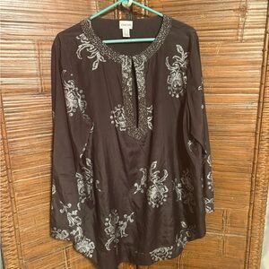 Chico's Silk/Cotton Black Blouse